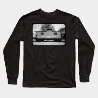 Lone Caboose in Black and White Long Sleeve T-Shirt